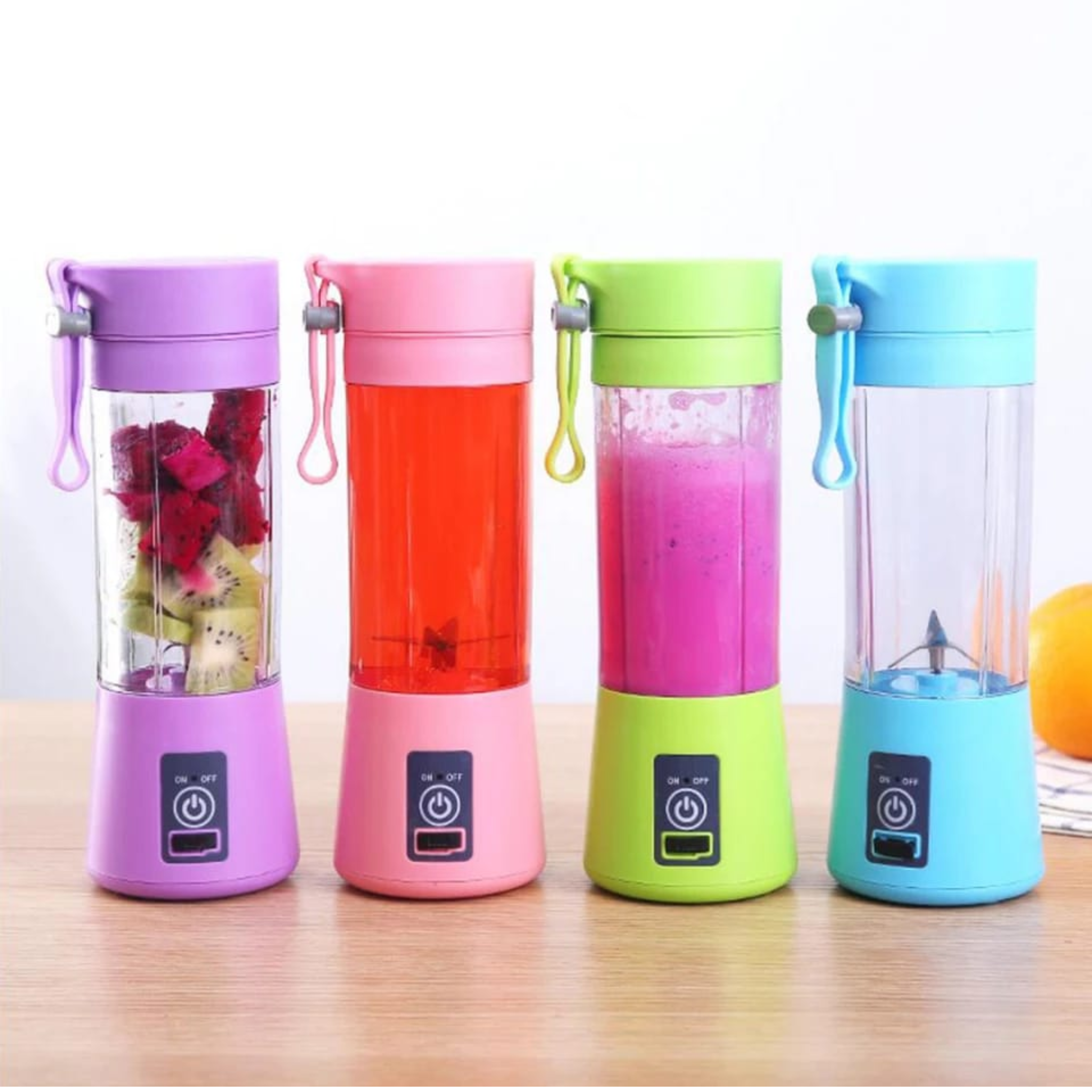 USB Rechargeable Portable Juicer Blender 380ml 6 Blade Mini Electric Mixer for Smoothies & Shakes