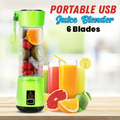 USB Rechargeable Portable Juicer Blender 380ml 6 Blade Mini Electric Mixer for Smoothies & Shakes