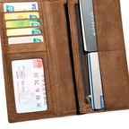 Premium Men’s Leather Long Wallet Slim Money & Mobile Phone Holder with Card Slots