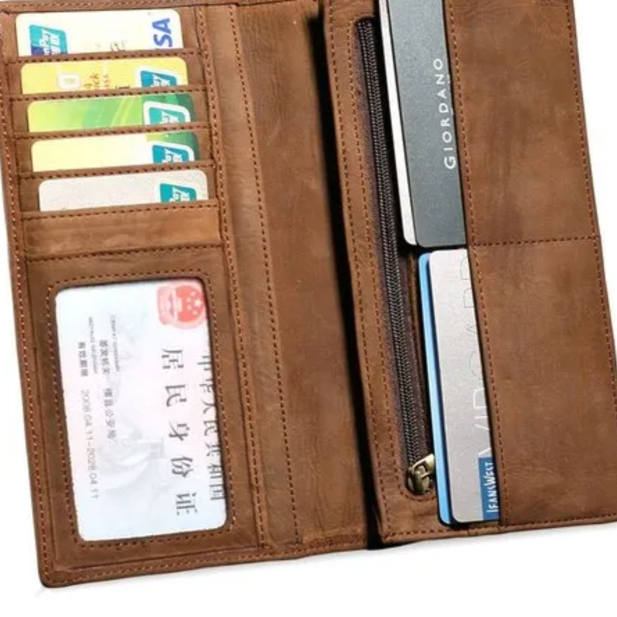 Premium Men’s Leather Long Wallet Slim Money & Mobile Phone Holder with Card Slots