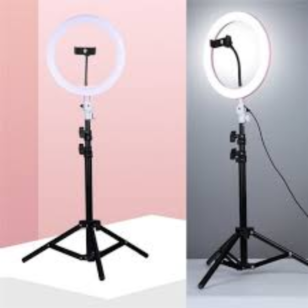 26cm Selfie Ring Light with Adjustable 7ft Stand  LED Light for YouTube, TikTok & Online Meetings