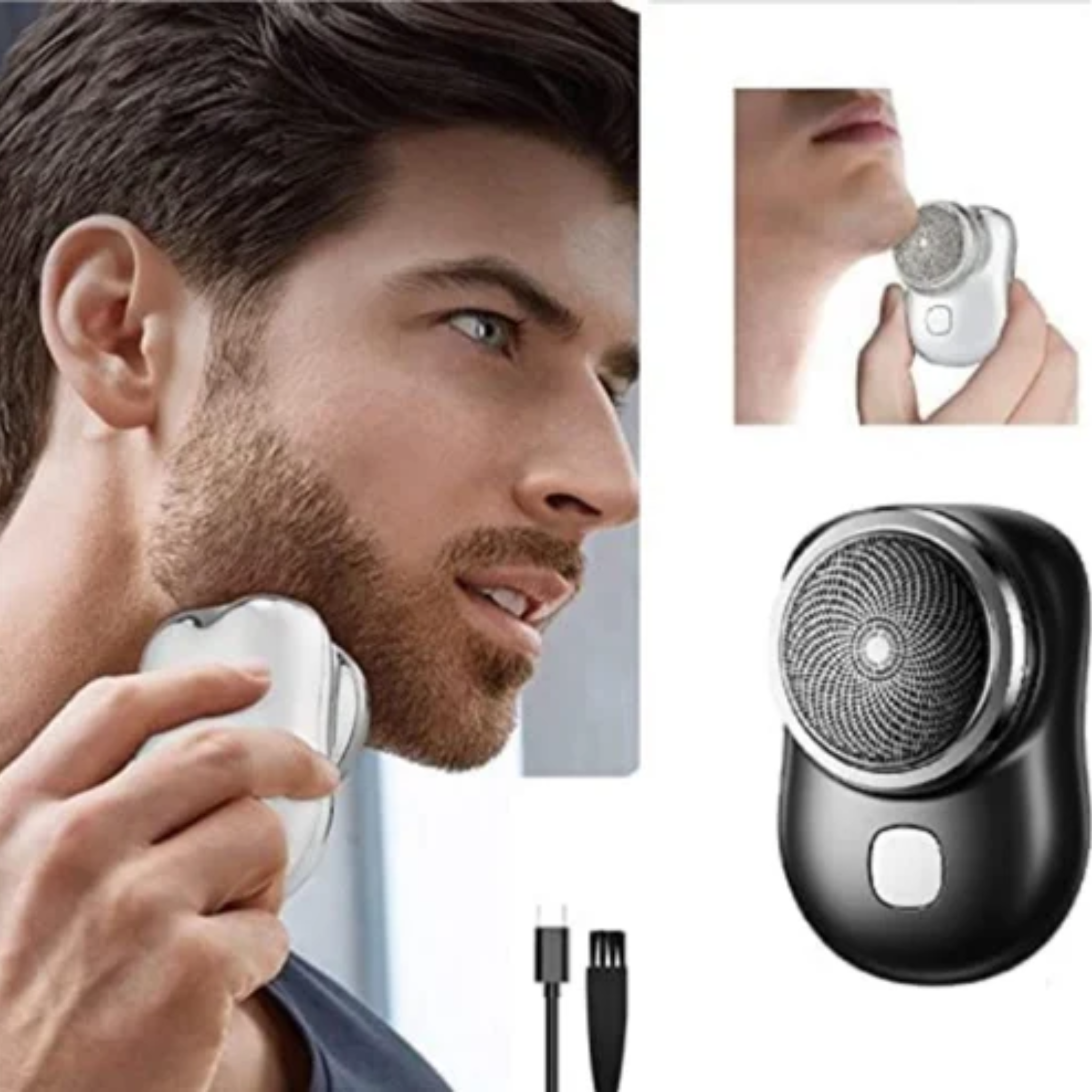 Mini Rechargeable Portable Electric Shaver for Men USB Travel Beard Trimmer & Facial Hair Razor