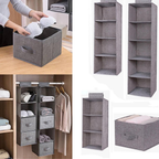 Hanging Storage Box Organizer | Foldable Closet Hanging Shelf | Multi-Layer Wardrobe Organizer