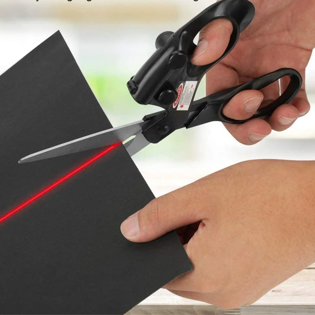 Laser Guided Precision Scissors – Multi-Purpose Straight Cutting Scissors for Fabric, Paper & Crafts