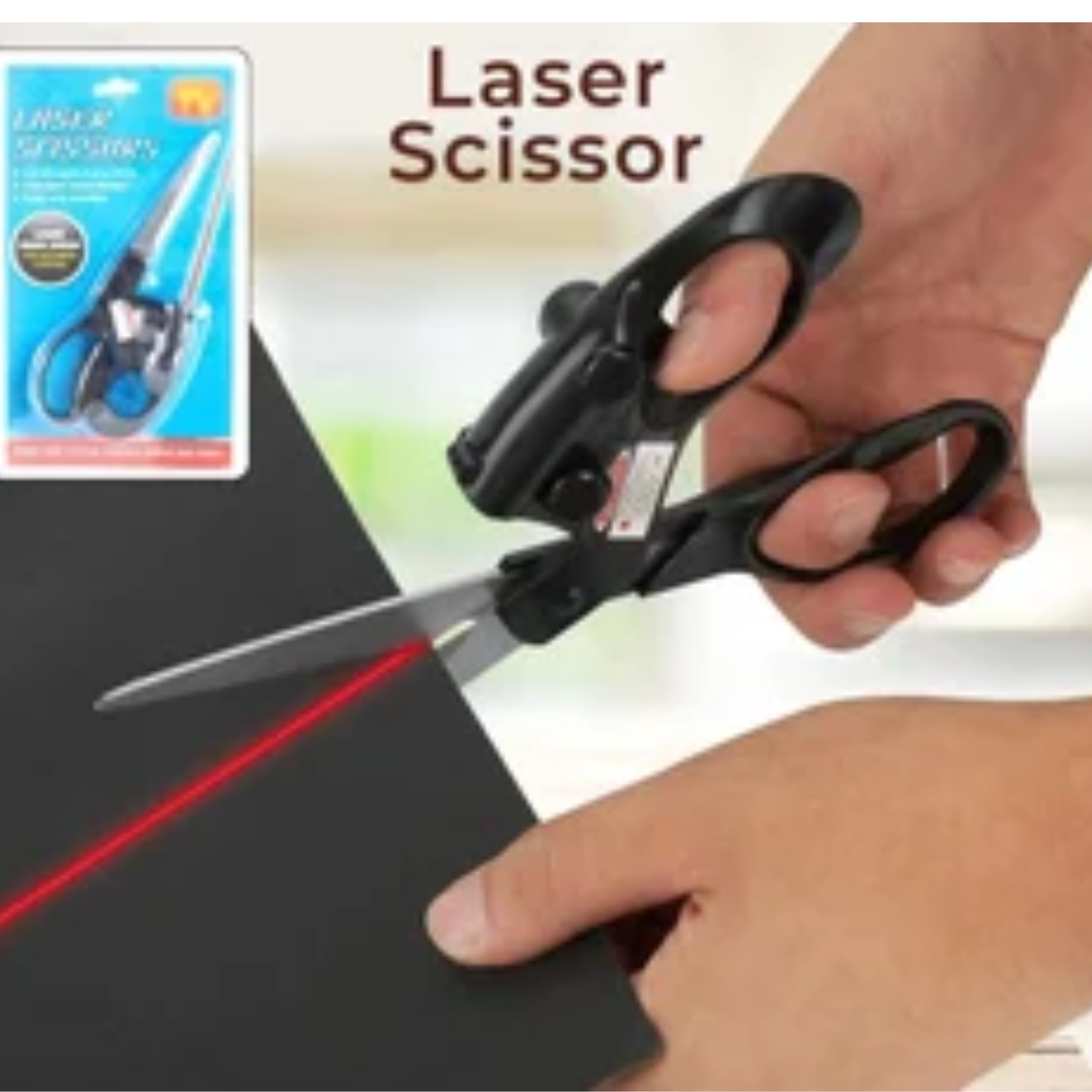 Laser Guided Precision Scissors – Multi-Purpose Straight Cutting Scissors for Fabric, Paper & Crafts