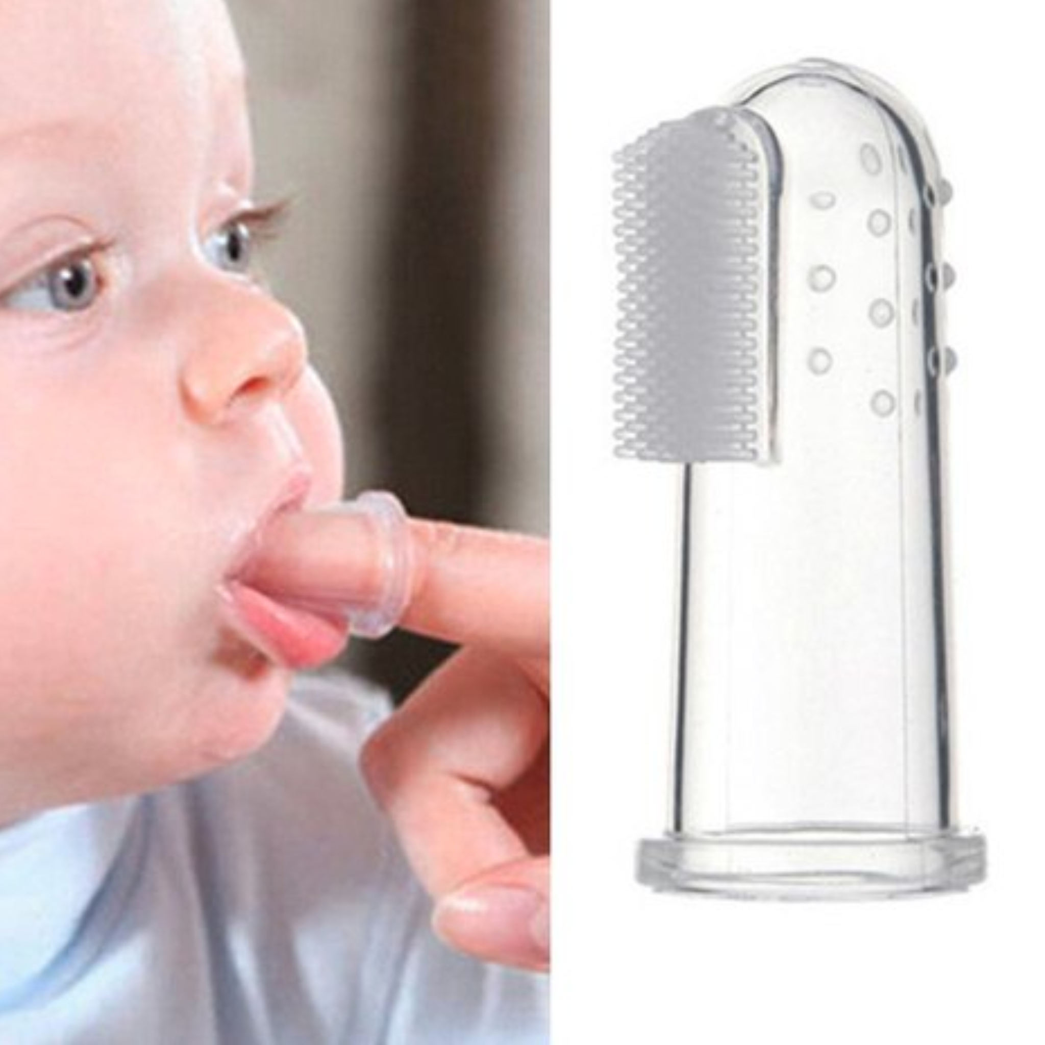 Silicone Finger Toothbrush for Babies & Toddlers | Soft Gum Cleaner & Oral Care Brush