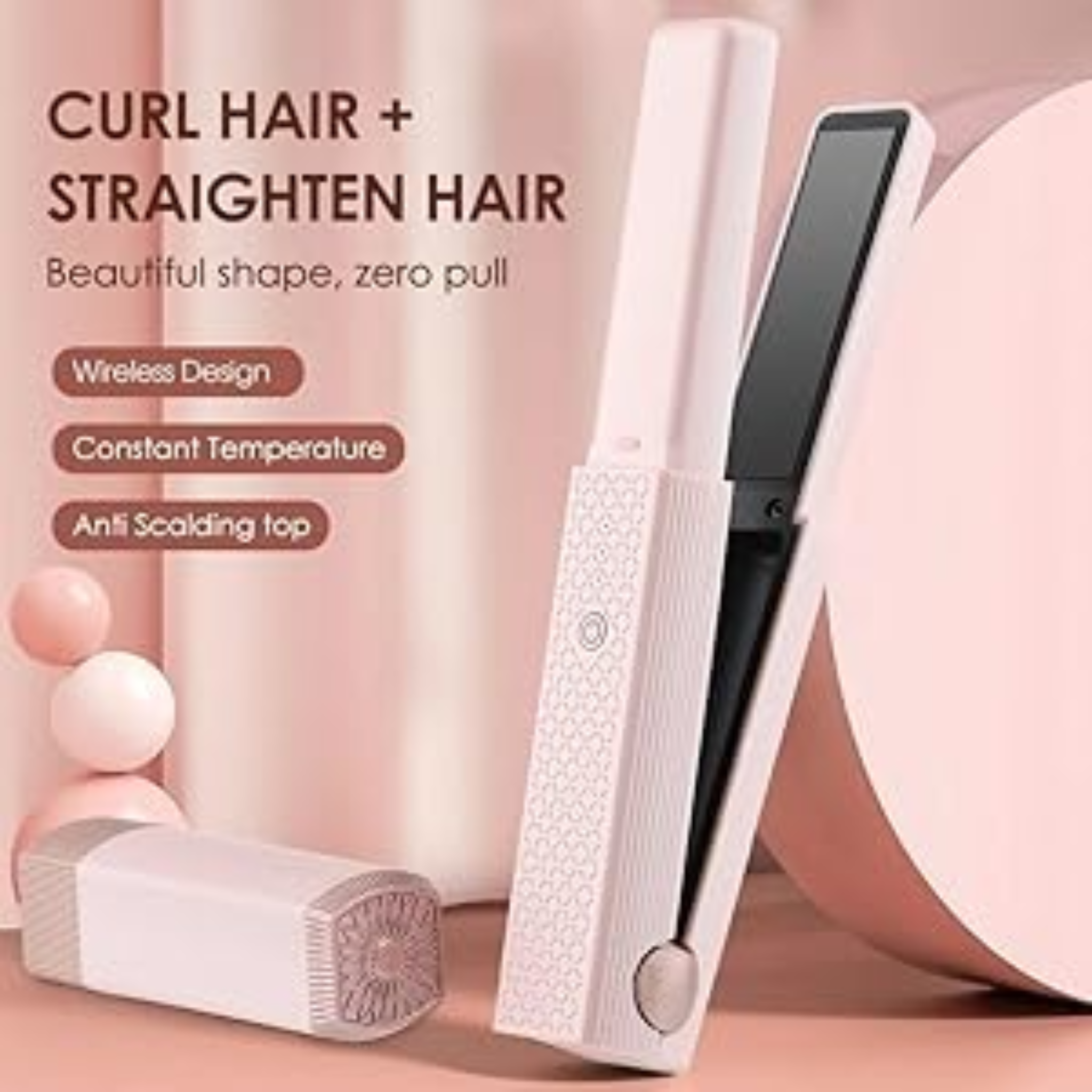 USB Mini Hair Straightener Portable Ceramic Flat Iron , Fast Heating Hair Styling Tool