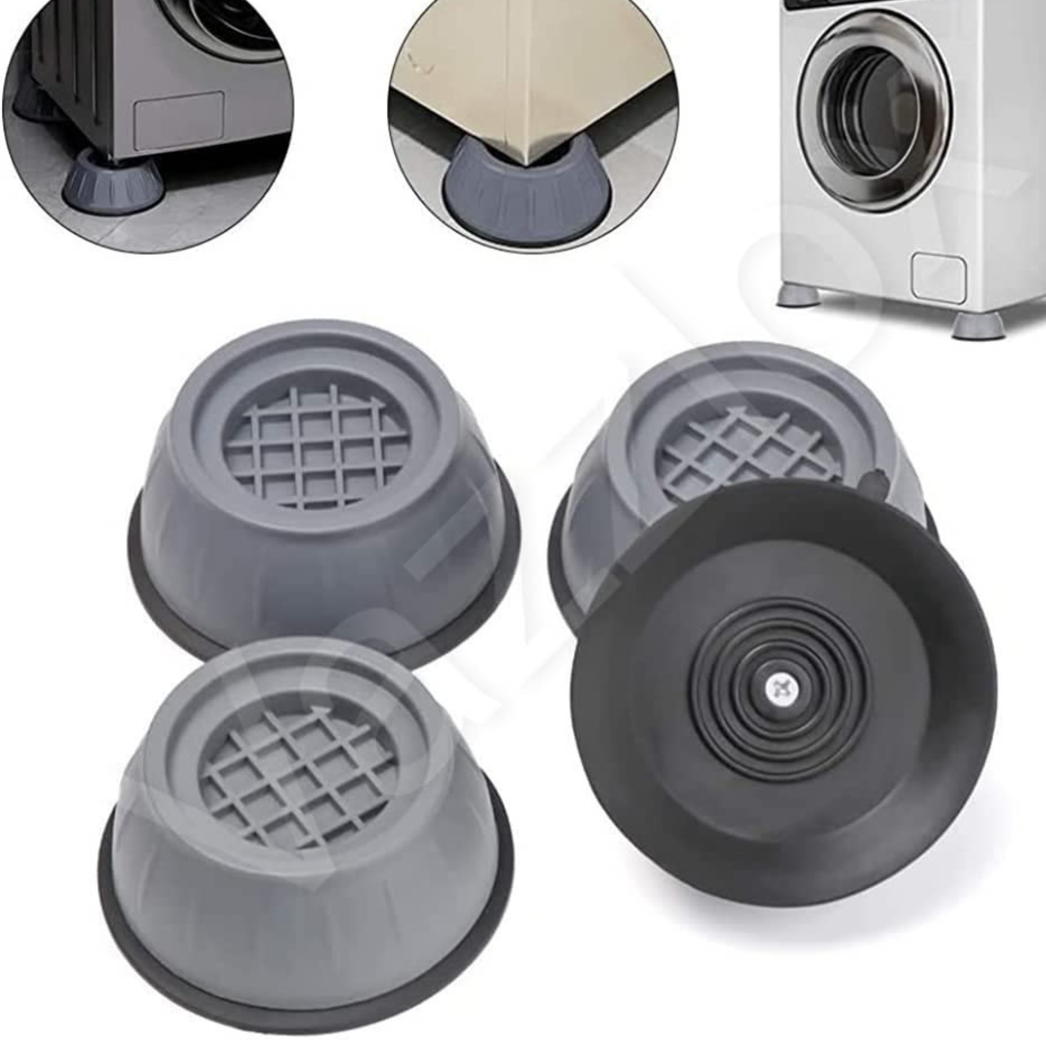 4PCS Washing Machine Anti-Vibration Pads Shock & Noise Reduction Anti-Slip Stabilizer Feet for Washer & Dryer