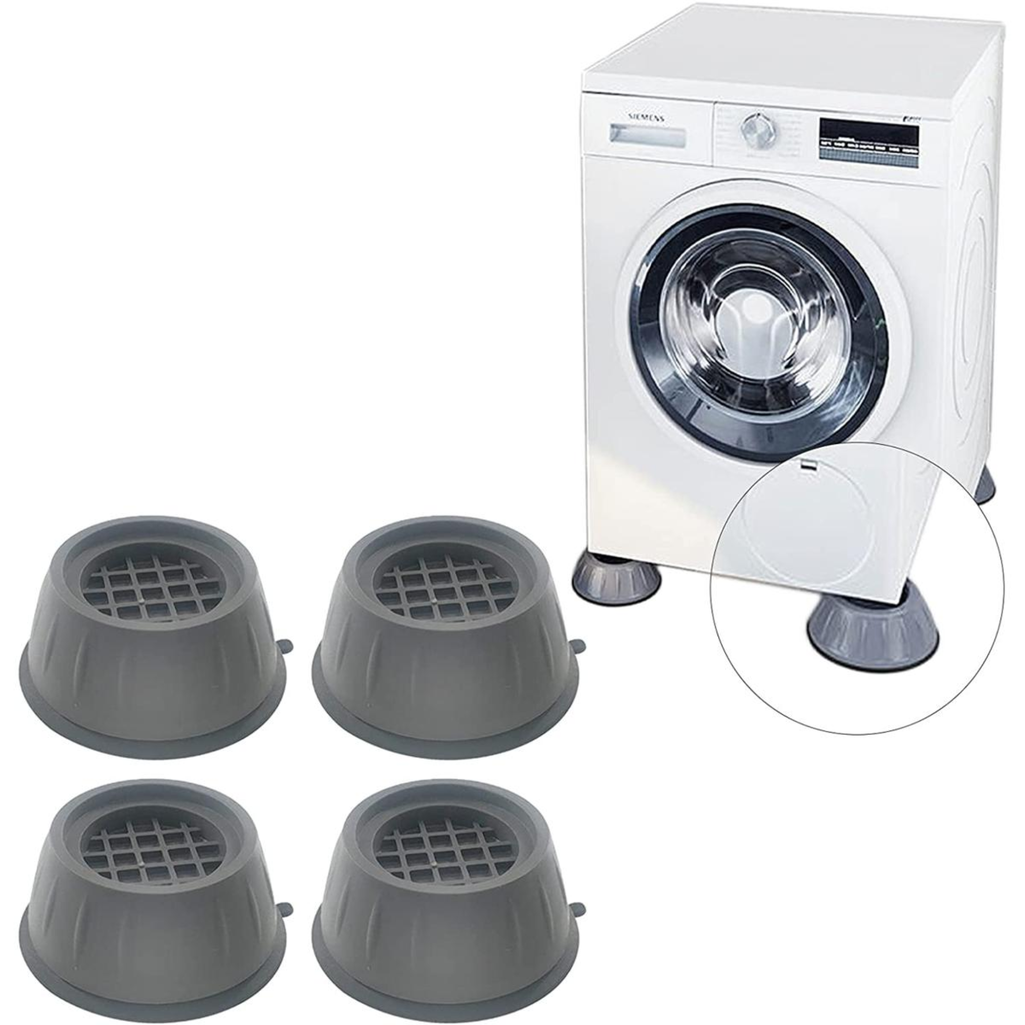 4PCS Washing Machine Anti-Vibration Pads Shock & Noise Reduction Anti-Slip Stabilizer Feet for Washer & Dryer